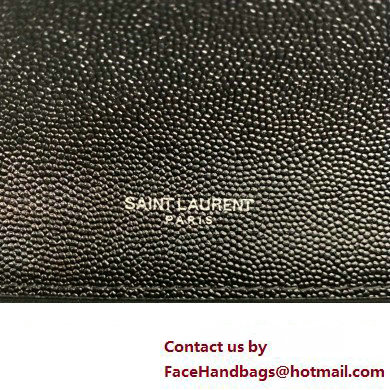 Saint Laurent medium envelope Bag in quilted grain de poudre embossed leather 600185 Black