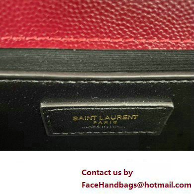 Saint Laurent medium envelope Bag in quilted grain de poudre embossed leather 600185 Dark Red