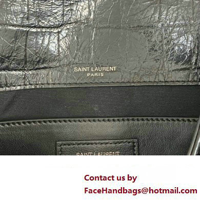 Saint Laurent niki baby Bag in crocodile-embossed leather 633151 Black