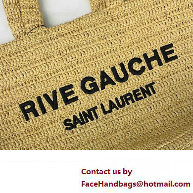 Saint Laurent rive gauche supple tote bag in raffia crochet 688864