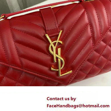 Saint Laurent small envelope Bag in quilted grain de poudre embossed leather 600195 Red