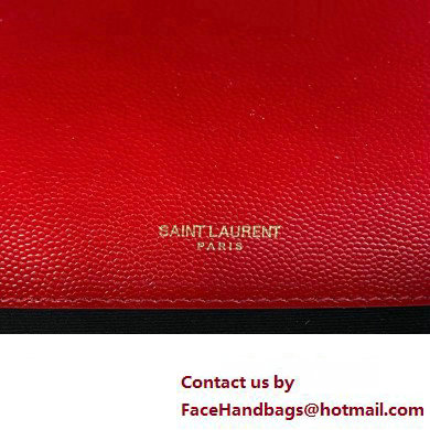 Saint Laurent small envelope Bag in quilted grain de poudre embossed leather 600195 Red