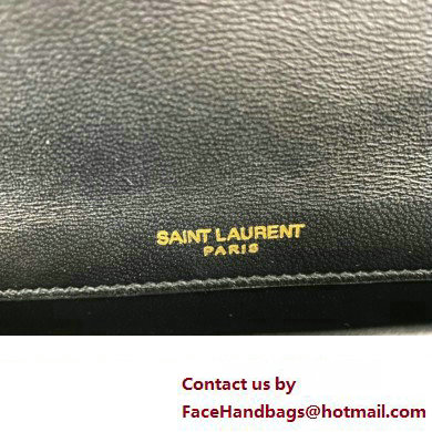 Saint Laurent solferino medium supple satchel bag in quilted lambskin 733704 Black