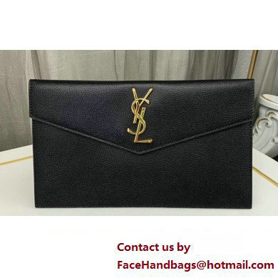 Saint Laurent uptown pouch in Grained leather 565739 Black