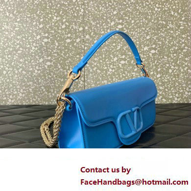 Valentino Loco Shoulder Bag In Calfskin Leather With Enamel 6031 Blue 2023