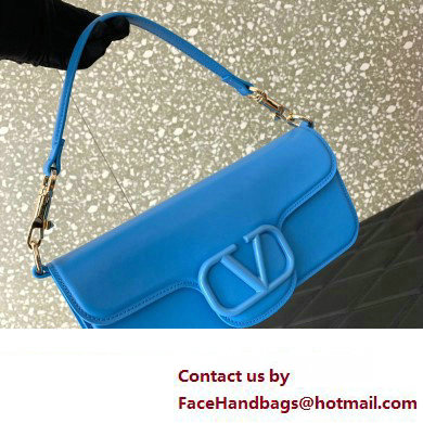 Valentino Loco Shoulder Bag In Calfskin Leather With Enamel 6031 Blue 2023