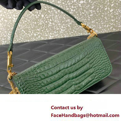 Valentino Loco Shoulder Bag In Croco Pattern Green 2023