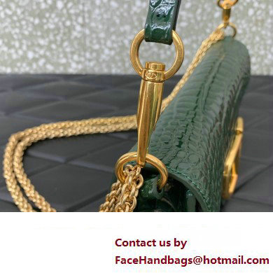 Valentino Loco Shoulder Bag In Croco Pattern Green 2023