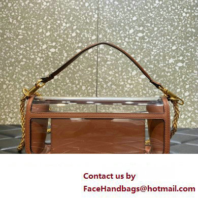 Valentino Loco Shoulder Bag In Transparent Polymeric Material Brown 2023