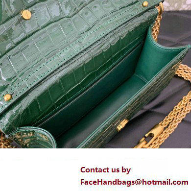 Valentino Loco Small Shoulder Bag In Croco Pattern Green 2023