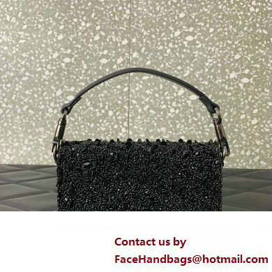 Valentino Loco Small Shoulder Bag in 3D Sequins Embroidery black 2023