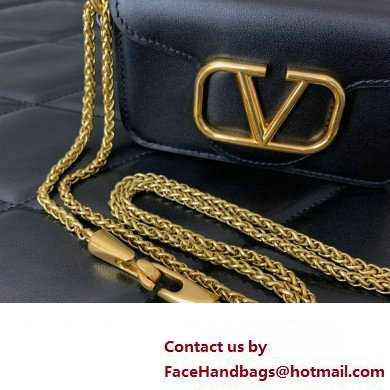 Valentino Loco micro Bag In Calfskin Leather With Chain 416 Black 2023