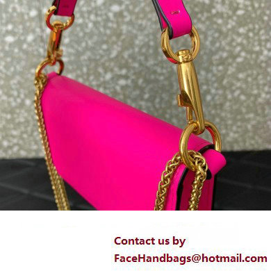 Valentino Loco micro Bag In Calfskin Leather With Chain 416 Fuchsia 2023