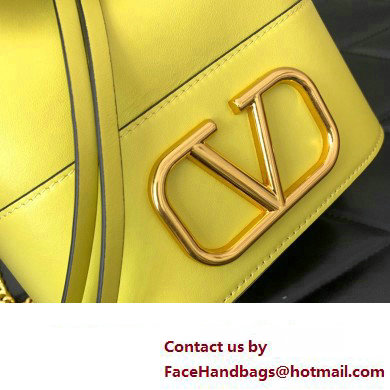 Valentino Mini Bucket Bag In Nappa With Vlogo Signature Chain Yellow 2023