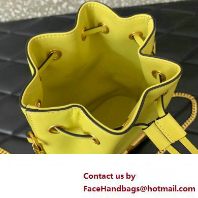 Valentino Mini Bucket Bag In Nappa With Vlogo Signature Chain Yellow 2023