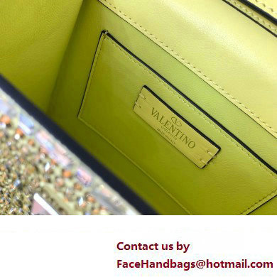 Valentino Mini VSling Bag with Sparkling Crystal Embroidery Yellow 2023