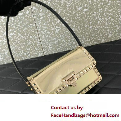 Valentino Rockstud23 Shoulder Bag In Smooth Calfskin 0240 Mirror Gold 2023