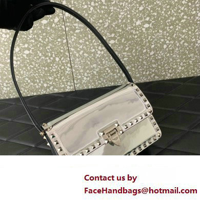 Valentino Rockstud23 Shoulder Bag In Smooth Calfskin 0240 Mirror Silver 2023