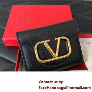 Valentino Small Loco Wallet in Calfskin Black 2023