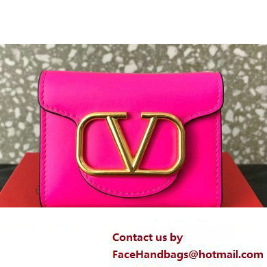 Valentino Small Loco Wallet in Calfskin Fuchsia 2023