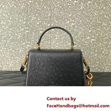 Valentino Small VSling bag in Ostrich Embossed Leather black 2023