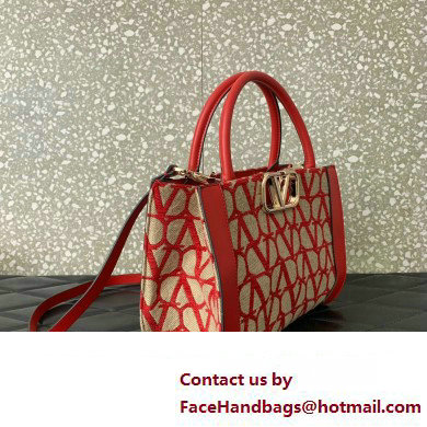 Valentino Small Vlogo Signature Toile Iconographe Handbag 0360 Red 2023