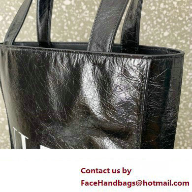 Valentino VLTN Tote bag in Crinkled Leather 0047 Black 2023