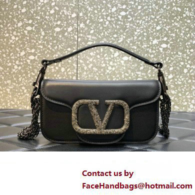 Valentino VLogo Signature Loco Small Shoulder Bag With Jewel Logo black