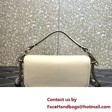 Valentino VLogo Signature Loco Small Shoulder Bag With Jewel Logo white