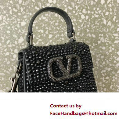 Valentino VSLING micro handbag Black WITH SPARKLING EMBROIDERY 2023