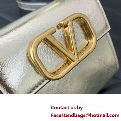 Valentino VSLING micro handbag in Calfskin Metallic Gold 2023