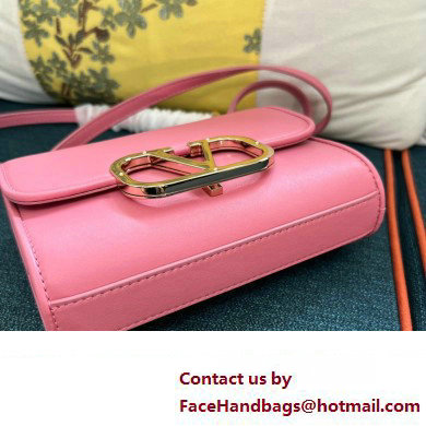 Valentino Vlogo Leather Shoulder Bag 2051 Pink 2023