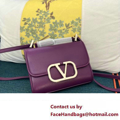 Valentino Vlogo Leather Shoulder Bag 2051 Purple 2023