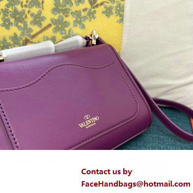 Valentino Vlogo Leather Shoulder Bag 2051 Purple 2023