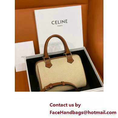 celine SMALL BOSTON CUIR TRIOMPHE in Smooth Calfskin/canvas Tan 2023