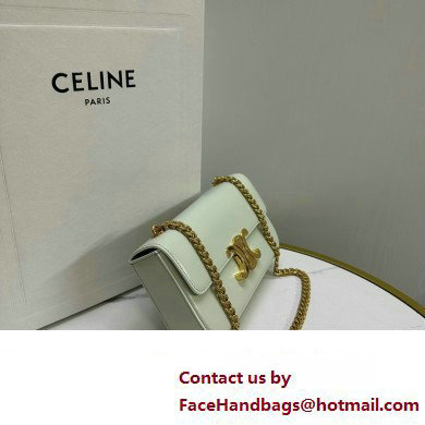 celine Shoulder Bag Triomphe in shiny calfskin jade 2023