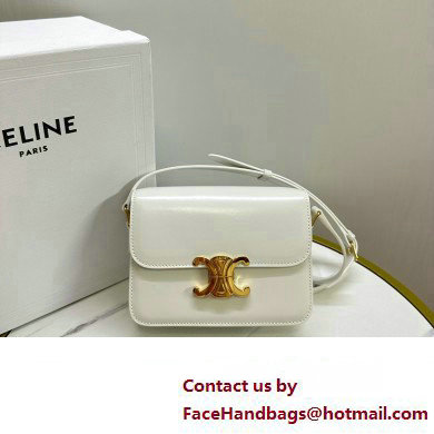 celine Teen Triomphe Bag in SHINY CALFSKIN white 2023