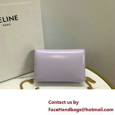 celine Wallet on Chain TRIOMPHE in Shiny calfskin Light Lavender 2023