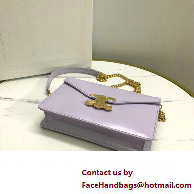 celine Wallet on Chain TRIOMPHE in Shiny calfskin Light Lavender 2023