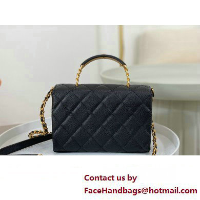 chanel Grained Calfskin mini top handle bag black AS3982 2023