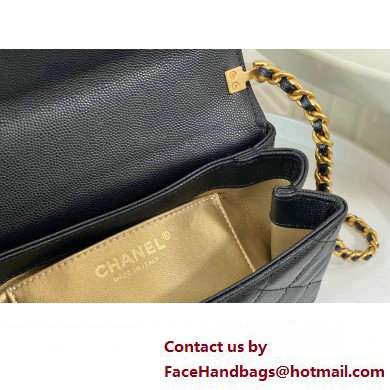 chanel Grained Calfskin mini top handle bag black AS3982 2023