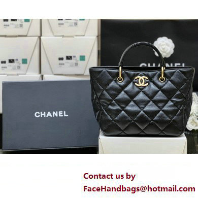 chanel black calfskin shopping tote bag AS4188 2023