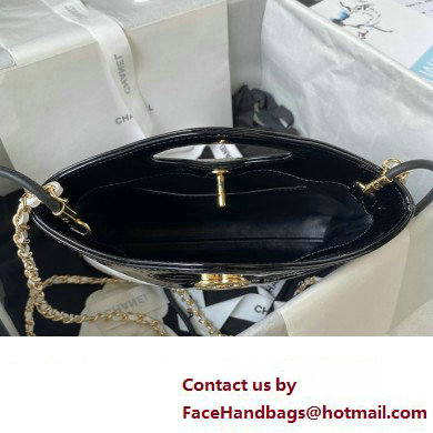 chanel mini 31 bag in patent leather AS4133 WHITE/BLACK 2023