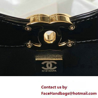 chanel mini 31 bag in patent leather AS4133 WHITE/BLACK 2023