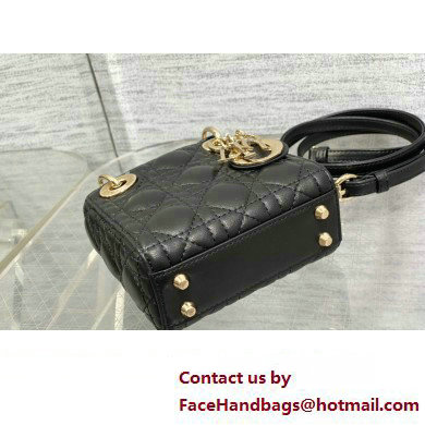 dior Lady Dior Micro Bag in Black Cannage Lambskin 2023