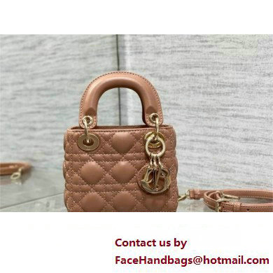 dior Lady Dior Micro Bag in Blush Cannage Lambskin 2023 - Click Image to Close