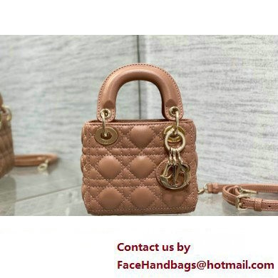 dior Lady Dior Micro Bag in Blush Cannage Lambskin 2023