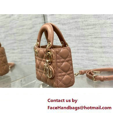 dior Lady Dior Micro Bag in Blush Cannage Lambskin 2023