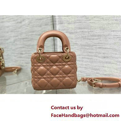 dior Lady Dior Micro Bag in Blush Cannage Lambskin 2023