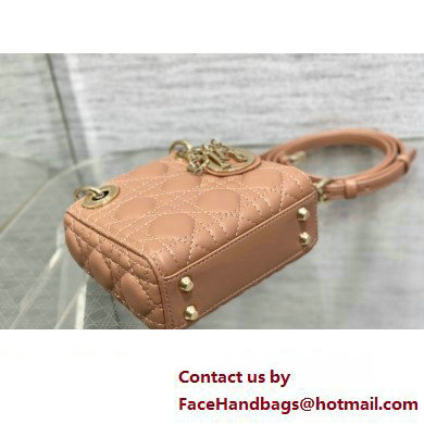 dior Lady Dior Micro Bag in Blush Cannage Lambskin 2023